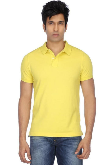 Cotton Matty Solid Half Sleeves Mens Polo Neck T-Shirt Pack Of 3