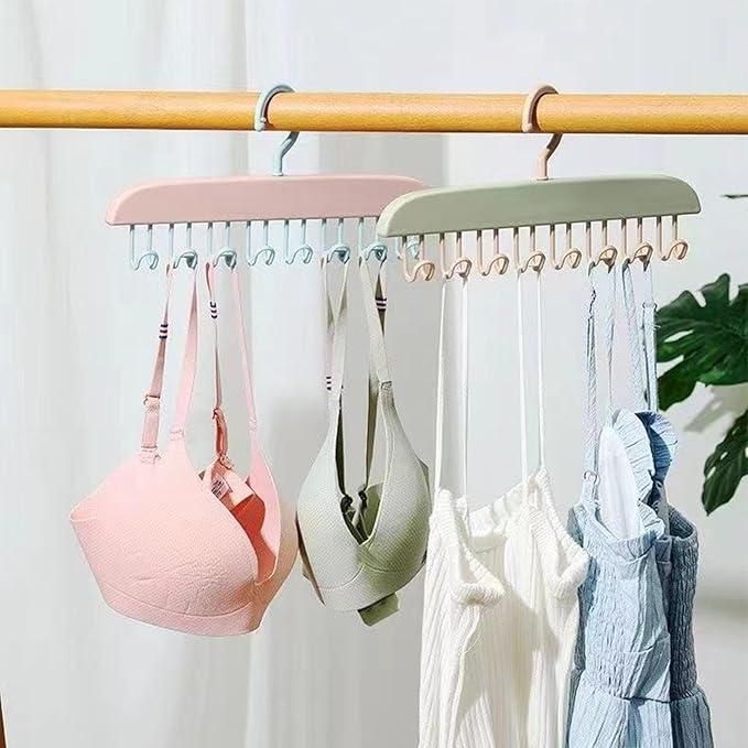 Multifunctional Plastic Hanger with Metal Hooks (Pack of 2)